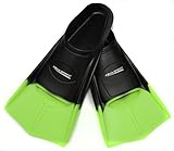 Aqua-Speed® HIGH TECH Kurze Trainingsflossen | Schwimmflossen | Schwimmtraining | Kurzflossen | Taucherflossen | Größen 33-48, Größen:33/34, Modell:schwarz/neon-grün/38