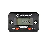 Runleader Digitaler Drehzahlmesser/Betriebsstundenzähler,Wartungserinnerungen,Herunterfahren des Benutzers,austauschbare Batterie für den Rasentraktor Generator Kompressor Kettensäge Schneemobil.