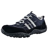 Knixmax Herren Damen Leichte Wanderschuhe Trekkingschuhe Atmungsaktiv rutschfeste Outdoorschuhe Trekking- & Wanderhalbschuhe Herren Marineblau Gr.44 EU