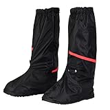 KEESIN wasserdichte Schuhhülle, Wiederverwendbare Regenstiefelhülle, Schuhüberzieher,rutschfeste Reflektierende Überschuhe mit Reißverschluss, für Outdoor Aktivitäten (42/43 EU)