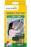 Schellenberg 20409 Fliegengitter Insektenschutz für große Fenster, Mückenschutz inkl. Klebestreifen, ohne Bohren, 150 x 180 cm, anthrazit