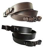 Ganwear® Schwarz Echtes Leder Flachriemen Gewehr Schrotflinte Luftgewehr Gurt Jagdschießen