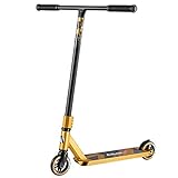 Albott Stunt Scooter Sports Pro Scooter BOLTC200 Stunt Trick Push Scooter- 360 Grad Steet Fixed Bar Trickscooter, Freestyle-Roller,Funscooter für Kinder Erwachsene (Gold)