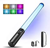Leuchtstab LED Video Light Wand mit RGB 0-1530 ° Vollfarben, zweifarbiger Temperaturbereich 2500K-8500K, 7,4V 5200mAh Eingebaute Lithiumbatterie, OLED-Display, 10-Szenen-Simulation