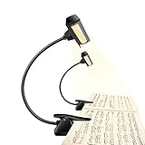 2 Stück Professionelle 3000K-6000K Super Bright 19 LED Notenständer Licht Clip On Orchestra Piano Lichter 9 Stufen Dimmbar Wiederaufladbar Perfekt für Klavier, Orchestra, DJ & Handwerk USB Kabel inkl.