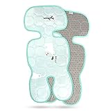 KOROSTRO Baby Sitzauflage für Kinderwagen, Baby Sitzeinlage aus 100% Baumwolle Weiche und Reversible Autositz Kinderwagenauflage für Kinderwagen, Buggy, Kindersitz und Babyschale