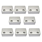 bum24 - 8er Set Kunststoff-Möbelgleiter Rechteckform 58 x 40 x 20 mm, matt-Chrom lackiert