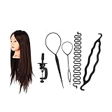 Friseur Trainingsköpfe Übungsköpfe mit langen haaren für Salon Frisör Ausbildung mit Tischhalter + Mädchen Damen Haar Brötchen Styling Braid Werkzeug Set