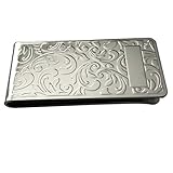 silberkanne Geldscheinklammer Filigran mit Gravurfeld 6x3 cm Silber Plated versilbert in Premium Verarbeitung