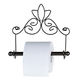 axentia Toilettenpapierhalter Nostalgie, Metall pulverbeschichtet, rostfarben, Handtuchhalter inklusive Befestigungsmaterial, Maße: ca. 24 x 10 x 20,5 cm