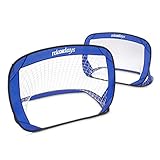Relaxdays Pop Up Tor 2er Set, selbstaufstellende Fußballtor, Minitore mobil mit Tragetasche, 80 x 120 x 80 cm, blau