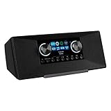 MEDION P85289 Internetradio mit DAB+ (WLAN, UKW, Spotify Connect, Amazon Music, DLNA, USB, Kopfhörer-Anschluss, AUX, LAN, Sleep Timer) schwarz