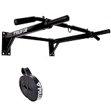 PULLUP & DIP Klimmzugstange Wand, Profi Multigriff Pull-Up Stange für Wandmontage inkl. Schrauben, Klimmzug Band und eBook, bis 200 kg