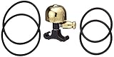 Lezyne Classic Brass Klingel, S Messing poliert Schwarze Halterung, 1-BL-CLBRS-V104S, Gold, S