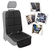 Autositzschoner Kindersitz Autositzauflage Kindersitzunterlage Rutschfeste Unterlage ISOFIX passende Autositzschoner wasserdicht 600D PVC Leder Schutzunterlage für Universale Autos SNAWOWO