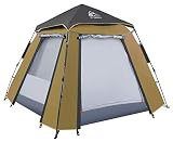 Hewolf Kuppelzelt 3-4 Personen Wurfzelt Pop up Zelt Automatisches Camping Wasserdichtes Zelt mit 2 Türen und 2 Fenster Doppelschichtzelt für Garten Angeln Strand (scamel)