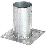 GAH-Alberts 211653 Aufschraubhülse | für Rund- oder Vierkantholzpfosten | feuerverzinkt | Ø81 mm