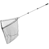 Arapaima Fishing Equipment® Teleskop Unterfangkescher 'Sturdy' | Kescher mit XXL Keschernetz Angelnetz - Silber - 300 cm
