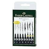 Faber-Castell 167137 - Tuschestift Pitt Artist Pen, 8er Kunststoffetui, schwarz