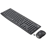 Logitech MK295 kabelloses Tastatur-Maus-Set mit SilentTouch-Technologie, Shortcut-Tasten, optischer Spurführung, Nano USB-Empfänger, verzögerungsfreier Drahtlosverbindung, QWERTZ layout -Schwarz