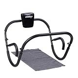 Relaxdays Bauchtrainer AB Roller, Bauchmuskeltrainer, faltbar, HxBxT: 66 x 70 x 70 cm, Sixpack Fitness Trainer, schwarz