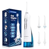 Hangsun Munddusche Kabellos Wasser Flosser für Zähne Tragbar Oral Irrigator Elektrische Zahnreiniger HOC700 mit 3 Modi IPX7 Wasserdicht und USB Wiederaufladbarer für Reise und Homful