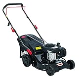 Grizzly Tools Benzin Rasenmäher Briggs & Stratton 125 cc 4-Takt Motor - 42 cm Schnittbreite - Selbstreinigungsfunktion - Stahlgehäuse - 45 Liter Fangsack mit Hardtop und Füllstandsanzeige