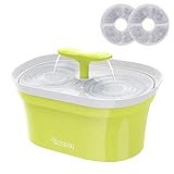 DADYPET Katzen Trinkbrunnen, Katzenbrunnen Organischer Filter Leise rutschfest Hunde und Katzen Automatisch Leise Haustier Wasserbrunnen Wasserspender mit Aktivkohlefilter 2.8L