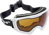 Ultrasport Skibrille Race Edition, Snowboardbrille Mit Anti-Fog Beschichtung Innen, Schnellverschluss, Größe Individuell Einstellbar, Inkl. Micro-Fiber Tuch & Beutel, 100 % Uv-Schutz, Weiß/Orange