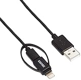 Kanex Micro-USB- und Lightning-Kabel, 1,2 m – schwarz