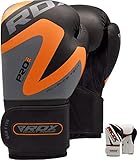 RDX Boxhandschuhe für Training und Muay Thai Maya Hide Leder Punchinghandschuhe für Kickboxen, Kampfsport, Sparring, Fitness, Boxsack Punching, Sandsack Boxing Gloves (MEHRWEG)