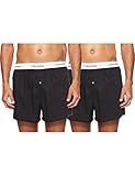 Calvin Klein Herren 2p Slim Fit Hüft-Shorts, Schwarz (Black/Black 001), M (2er Pack)