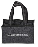 mucplants Männerhandtasche Bier Herrenhandtasche aus Filz mit 6 Fächern für Bierflaschen, grau