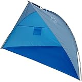 EXPLORER UV Schutz 80+ Reise-Strandmuschel 240x125x125cm **extra kleines Packmaß: 30x10cm ** mit Boden Garten Strand Strandmuschel Outdoor Muschel Strandzelt Sichtschutz Sonnenschutz Urlaub