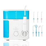 YOUNGDO Munddusche, Zahnreiniger mit UV-Desinfektion, feststehendes Oral Irrigator mit 800ml wassertank und 7 Düsen, Wasser Flosser Ideal für Familie