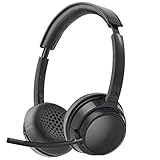 Avantree AH6B auf den Ohren Aufliegende Bluetooth 5.0 Kopfhörer mit Abnehmbaren Mikrofon, Hi-Fi Kabelloses Headset, 22 Stunden Spielzeit, für das Home-Office, PC Computer, Skype, Telefone, Tablets