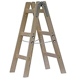 Systafex® Leiter Doppelstufenleiter Malerleiter Elektrikerleiter Stehleiter Holzleiter (3 Stufen) 95cm