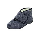 Intermax Herren-Klett-Hausschuhstiefel mit Schurwolle, 46 EU,schwarz