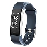 YAMAY Fitness Armband mit Pulsmesser Wasserdicht IP67 Fitness Tracker Smartwatch Aktivitätstracker Pulsuhr Schrittzähler Uhr Sportuhr für Damen Herren Anruf SMS SNS Beachten für iPhone Android Handy