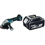 Makita Akku-Winkelschleifer (ohne Akku, ohne Ladegerät, 18 V) DGA504Z + Makita Werkzeugakkus-196672-8 Li, (18,0 V/5,0 Ah), BL1850