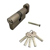 Tür 70mm (35/35) Knaufzylinder | Zylinderschloss mit Knauf | Schliesszylinder | Haustürschloss mit Bohrschutz | Einbauschloss inkl. 5x Bohrmuldenschlüssel