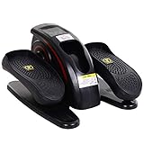 HOMCOM Mini Stepper Sidestepper Fitness Heimtrainer schwarz mit LCD-Bildschirm einstellbare Geschwindigkeit ABS Schwarz 40 x 46 x 25 cm