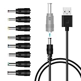 LANMU USB auf DC Stecker, 8 in 1 USB Stecker auf DC Hohlstecker Kabel Netzkabel Stromkabel Adapterkabel mit 8 Stecker für Router,Tastatur,Raiserapprat und Laptop (1M)