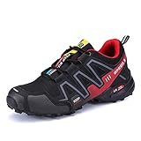 JIANYE Wanderschuhe Herren Trekkingschuhe rutschfeste Outdoorschuhe Atmungsaktiv Walkingschuhe Rote 39