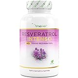 Resveratrol mit 500 mg pro Kapsel - Premium: 98% Trans-Resveratrol aus japanischem Staudenknöterich Wurzel-Extrakt - 60 Kapseln - Laborgeprüft - Hochdosiert - Vegan