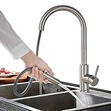 BONADE Hochdruck Wasserhahn Küche Ausziehbare Küchenarmatur mit Brause Einhebelmischer 360° Schwenkbare Spültischarmatur Edelstahl Mischbatterie mit 2 Strahlarten für Spülbecken
