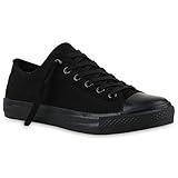 stiefelparadies Herren Schuhe Sneakers Stoffschuhe Sportschuhe Schnürer Freizeit 139966 Schwarz Black 44 Flandell