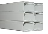 Kabelkanal PVC 60x40mm 3,97€/m weiss Bodenlochung Brüstungskanal Verdrahtungskan Kabelkanal einzel Kanal 2m lang