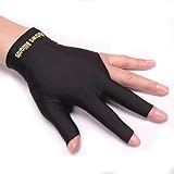 WISEUK Snooker Links Club Zubehör Hand Billard Handschuhe Billard DREI Finger Handschuh (Black)