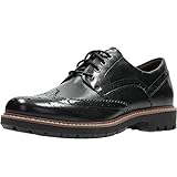 Clarks Herren Batcombe Wing Derbys, Schwarzes Leder, 47 EU